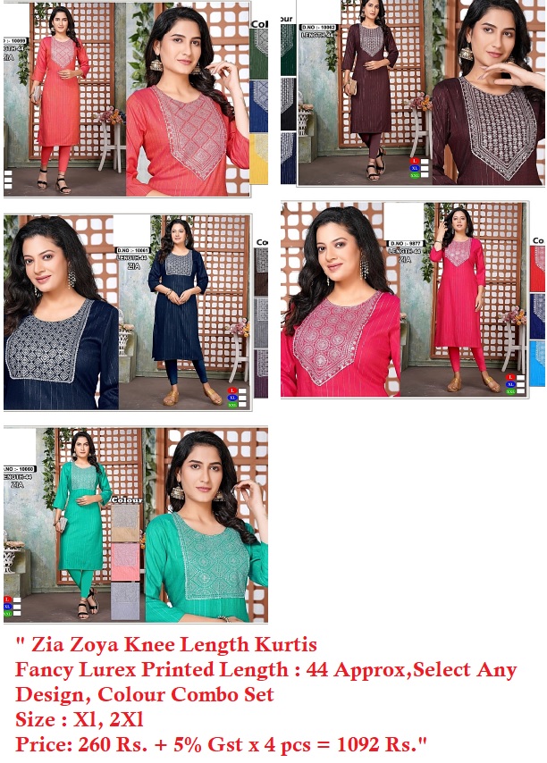 Zia Zoya Knee Length Kurtis